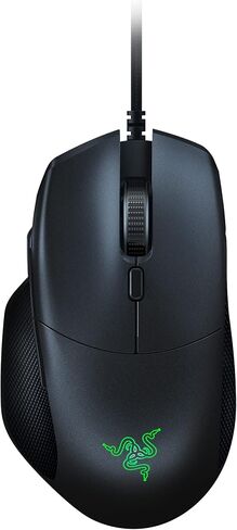 ريزر ماوس العاب اسنشيال من باسيليسك: مستشعر بصري 6400 نقطة لكل انش - اضاءة كروما RGB - 7 ازرار قابلة للبرمجة - مفاتيح ميكانيكية - اسود كلاسيكي in Saudi Arabia