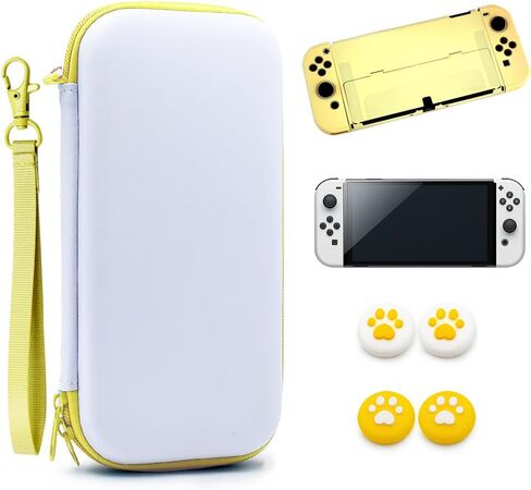 مجموعة حقيبة حمل XINRUISEN لجهاز Nintendo Switch OLED مقاس 7 بوصات، طقم غطاء حماية لجهاز Nintendo Switch OLED 2021، حقيبة تخزين الملحقات ومجموعة واقي الغلاف الصلب مع 4 أغطية لمقبض الإبهام in Kuwait