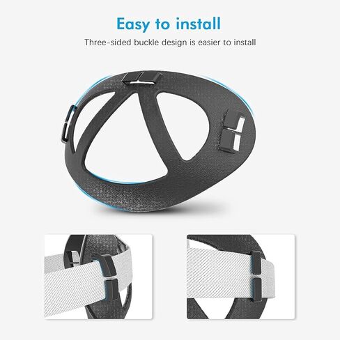 ايكسوتو اكسسوارات لاوكولوس كويست 2، ملحقات غطاء حماية لاوكولوس كويست 2، غطاء وجه من السيليكون، غطاء حماية لجهاز الواقع الافتراضي، غطاء مقبض وحدة التحكم، غطاء حماية العدسة (اسود) in Kuwait