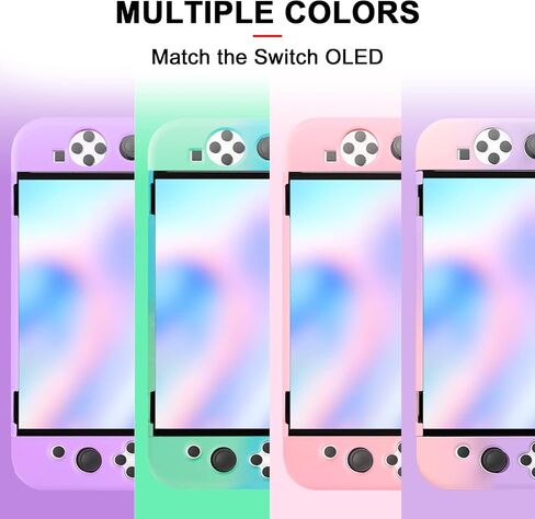 حافظة Switch OLED واقية لجهاز Nintendo Switch OLED Model 2021، حافظة قابلة للإرساء متوافقة مع Switch OLED وحقيبة قبضة وحدة التحكم Joy-Con مع واقي الشاشة و2 × أغطية قبضة الإبهام، وردي in Saudi Arabia