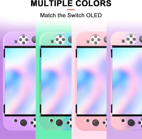 حافظة Switch OLED واقية لجهاز Nintendo Switch OLED Model 2021، حافظة قابلة للإرساء متوافقة مع Switch OLED وحقيبة قبضة وحدة التحكم Joy-Con مع واقي الشاشة و2 × أغطية قبضة الإبهام، وردي in Saudi Arabia