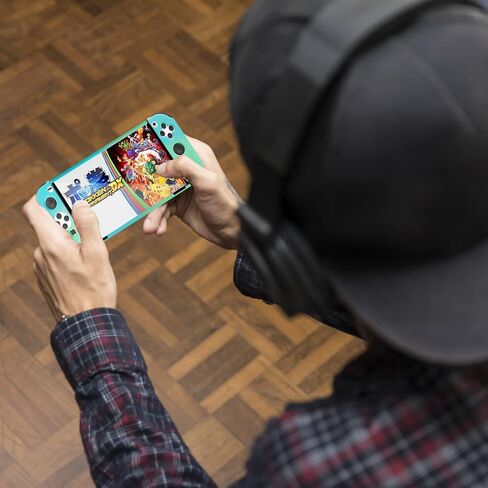 حافظة Switch OLED واقية لجهاز Nintendo Switch OLED Model 2021، حافظة قابلة للإرساء متوافقة مع Switch OLED وحقيبة قبضة وحدة التحكم Joy-Con مع واقي الشاشة و2 × أغطية قبضة الإبهام، وردي in Saudi Arabia