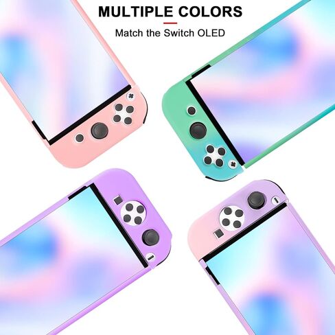 حافظة Switch OLED واقية لجهاز Nintendo Switch OLED Model 2021، حافظة قابلة للإرساء متوافقة مع Switch OLED وحقيبة قبضة وحدة التحكم Joy-Con مع واقي الشاشة و2 × أغطية قبضة الإبهام، وردي in Saudi Arabia