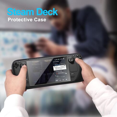 حافظة KMCIA Steam Deck، حافظة واقية لسطح البخار مع واقي شاشة، غطاء مقاوم للصدمات من مادة TPU حافظة ناعمة غير قابلة للانزلاق متوافقة مع سطح صمام البخار، ملحقات حافظة سطح السفينة - أسود in Saudi Arabia