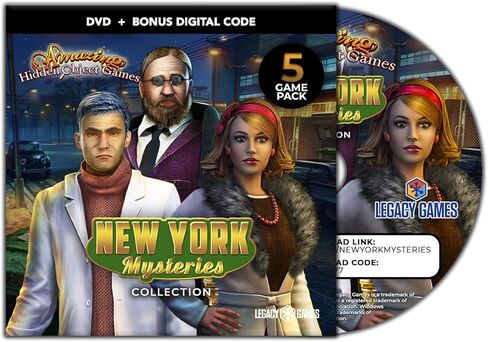 Legacy Games Amazing Hidden Object Games for PC: New York Mysteries (5 Game Pack) - PC DVD with Digital Download Codes in Kuwait