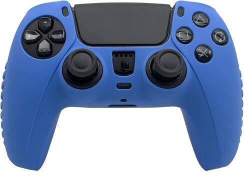 PS5 DualSense Controller Skin Silicon case Cover for Sony PS5 DualSense Controller with Thumb Grips (White) (Black) in Saudi Arabia