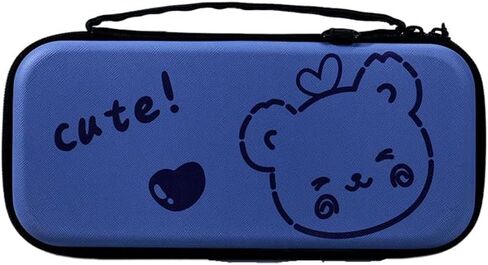 Switch Case for Nintendo OLED, Soft Protective Case Travel Game Case,Accessories Kit for Boys Birthday Gifts Holds 12 Game Card Slot-Blue Bear in Saudi Arabia
