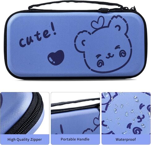 Switch Case for Nintendo OLED, Soft Protective Case Travel Game Case,Accessories Kit for Boys Birthday Gifts Holds 12 Game Card Slot-Blue Bear in Saudi Arabia