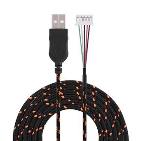 2.2 Meters USB Mouse Lines Wire Mice Cable Replacement Part Repair Accessory for Steelseries Mouse Computer Mouse Cable(Black+Orange)