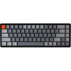 لوحة مفاتيح مدمجة Keychron K6 ذات 68 مفتاحًا، لوحة مفاتيح ميكانيكية سلكية/بلوتوث لاسلكية مع إطار من الألومنيوم بإضاءة خلفية LED RGB متوافق مع نظام التشغيل Mac Windows، مفتاح Gateron باللون البني in Kuwait