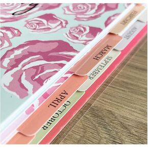 Monthly Binder Dividers set for Classic Size Planners, 9-Disc Monthly-Tab Dividers - 12-Pack (Boho)