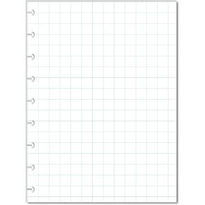 Grid Notes Refill Pages fits 9-Disc Medium Size Planners, Notes Refills, Pre-punched Happy Planner Inserts (1/4 Inch, Grey)