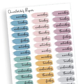 Date Covers 12 weeks, Day of the Week Stickers, Decorative Planning Stickers, 84 Stickers 1.5" in Length, Multicolor in Saudi Arabia