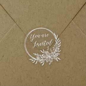 You Are Invited Envelope Seals- 60 clear Stickers for Wedding Invitations, Waterproof Invitation Stickers for Wedding, DIY Handmade Labels for Wedding Invitations, 1.5 inch in Kuwait