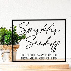 Sparkler Send Off Sign for Wedding, Clear Acrylic Wedding Sign, Reception Acrylic Table Sign, Reception Exit Sign, Sparkler Exit Sign