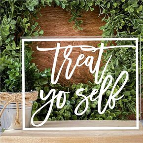 Cigar Bar Acrylic Sign - Modern Acrylic Sign for Tabletop, Wedding Decor, Acrylic Table decorations With Stand For Events & Parties - Clear Acrylic Sign With White Text, 8" x 10"