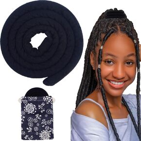 32''/82cm Spiral Lock Hair Tie For Long Thick Dreads Dreadlock Accessory Dreadlock Hair Ties for Women and Men Ponytail Holders Colorful Dread Hair Tie Thick Dreads Hair Holder (Dark)