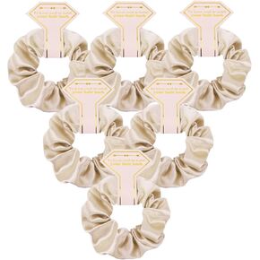 Satin Bridesmaid Scrunchies Bachelorette Hair Ties Set of 6 Bridal Shower No Damage Hairties ideas Gift for Wedding Party Favors Bridesmaid Proposal Gifts(White&Sage Green)