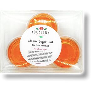 Sugar Paste Hair Removal 2 oz each / 6 oz total, Sugar Wax Hair Remover No strips Medium to Hard, Sugar Waxing Brazilian, Sugaring Wax, Sugar Waxing for Women by Youstina Natural in Saudi Arabia