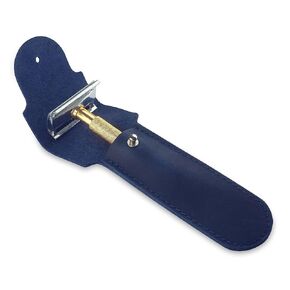 Safety Razor Head Protecting Leather Cover, Genuine Cowhide Leather Double Edge Safety Razor Case Accessories for Travel, Butterfly Razor Case (Cognac) in Kuwait