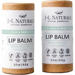 J&L Naturals Sustainable Lip Balm | Organic Ingredients, 100% Natural, Eco-Friendly | Cruelty Free, Vegan, Paraben Free, Silicone Free (Lemon & Ylang Ylang, Single)