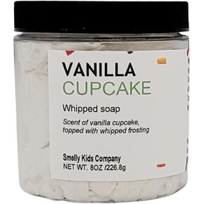 Smelly Kids Company Moisturizing Whipped Soap- Kid Friendly Cream Body Wash| Hand Wash| Shave Butter, For all skin types| No Sulfates, No Parabens, Cruelty-Free|4oz (Vanilla Cupcake) in Saudi Arabia