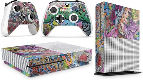 GNG Console Skin Decal Sticker Compatible with Xbox One S Black + 2 Controller Skins in Kuwait