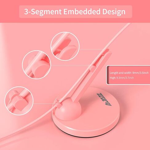 NACODEX Pink Gaming Mouse Bungee Flexible Cord Clip Clipper Wire Cable Management System - Flexible Mouse Cable Holder Fixer with Weighted Anti-Slip Rubber Feet in Kuwait
