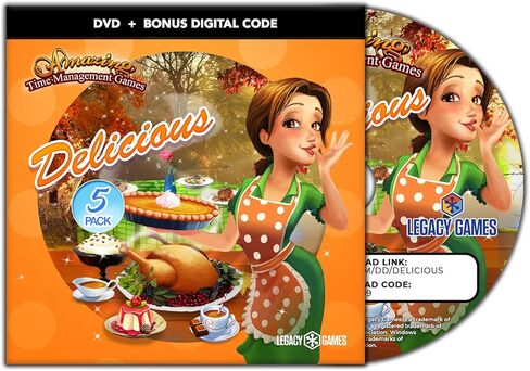 Legacy Games Time Management Games for PC: Delicious (5 Game Pack) - PC DVD with Digital Download Codes in Kuwait