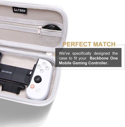 LTGEM case for Backbone One Mobile Gaming Controller, Handheld Gaming Console Portable Travel Holder, Extra Mesh Pocket for Cables Power Bank Accessories - black in Saudi Arabia