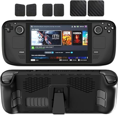 حافظة واقية بمسند سطح البخار 2023، غطاء واقي من مادة TPU من Qunland مع قاعدة حامل، لوحة تتبع وأزرار L4/L5/R4/R5 واقيات سيليكون لسطح البخار، وملحقات قبضة مضادة للخدش على سطح البخار in Kuwait