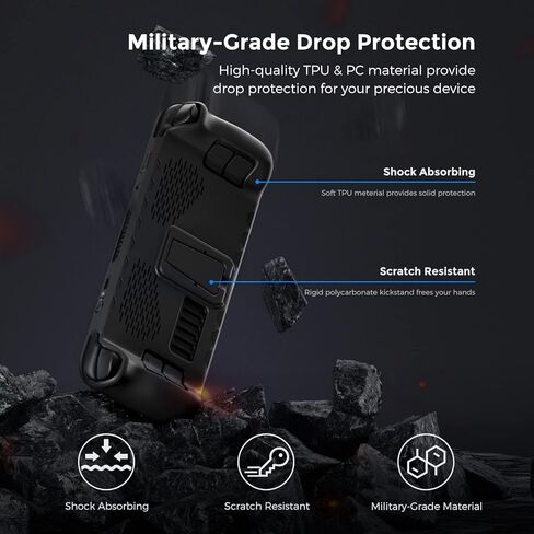 حافظة واقية بمسند سطح البخار 2023، غطاء واقي من مادة TPU من Qunland مع قاعدة حامل، لوحة تتبع وأزرار L4/L5/R4/R5 واقيات سيليكون لسطح البخار، وملحقات قبضة مضادة للخدش على سطح البخار in Kuwait