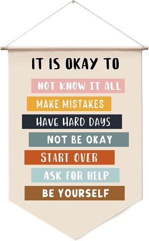 Safe Space Wall Hanging, Therapy Office Wall Decor, Counseling Banner, School Counselor Office Wall Decor, Classroom Decor, School Psychologist, Mental Health Banners in Kuwait