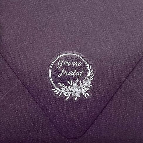 You Are Invited Envelope Seals- 60 clear Stickers for Wedding Invitations, Waterproof Invitation Stickers for Wedding, DIY Handmade Labels for Wedding Invitations, 1.5 inch in Kuwait