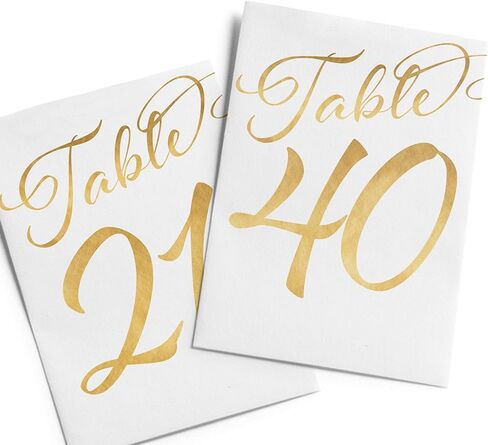 21-40 أرقام طاولة الزفاف الذهبية، أرقام الطاولة على مخزون البطاقات الثقيلة، بطاقات طاولة الزفاف، بطاقات 5 × 7 مزدوجة الجوانب in Kuwait