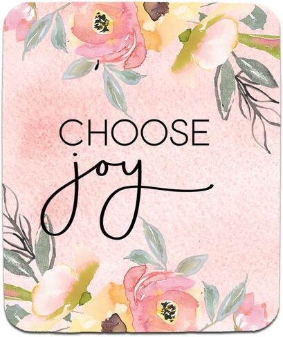 اختر Joy اقتباس تحفيزي مزين بالزهور لديكور المكتب لوحة ماوس مقاس 7.75 بوصة × 9.25 بوصة مستطيلة مصنوعة يدويًا لتزيين المكتب in Kuwait