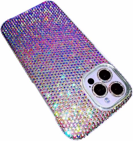 حافظة Teazgopx Bling rhinestone iPhone 13 Pro Max للنساء والفتيات - أكثر من 1500 قطعة ألماس لاصقة يدويًا عالية الجودة + واقي غطاء عدسة الكاميرا لهاتف iPhone 13 Pro Max-AB in Kuwait