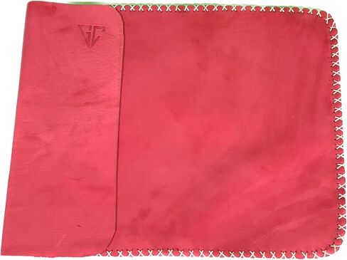 حافظة جلدية للكمبيوتر المحمول والكمبيوتر اللوحي 2 في 1 وبساط مكتب - جلد فاخر مصنوع يدويًا 100% مخيط يدويًا - من GAMTCHA (13 بوصة × 9.8 بوصة، أحمر) in Kuwait