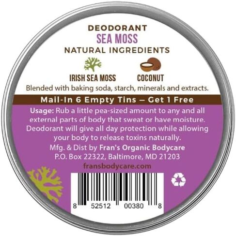 مزيل العرق الكريمي الطبيعي FreeMe Natural Bodycare من فران للرجال والنساء (الطحالب الأيرلندية العضوية) - خالي من الألومنيوم، رائحة ترابية، يدوم طويلاً وفعال لتغطية طوال اليوم، 2 أونصة in Saudi Arabia
