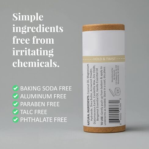J&L Naturals Mineral Deodorant | Baking Soda-Free, 100% Natural, Sustainable Skin Care | Sensitive Deodorant For Women & Men | Aluminum Free, Vegan, Cruelty-Free (Activated Charcoal, 3 Oz (Pack of 2)) in Kuwait