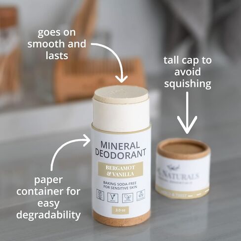 J&L Naturals Mineral Deodorant | Baking Soda-Free, 100% Natural, Sustainable Skin Care | Sensitive Deodorant For Women & Men | Aluminum Free, Vegan, Cruelty-Free (Activated Charcoal, 3 Oz (Pack of 2)) in Kuwait
