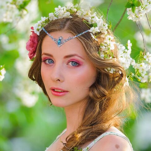 MOSTORY Handmade Black Rhinestone Tiara Elf Headpiece Fairy Crystal Crown Quartz Elven Circlet for Women Girls Princess Renaissance Halloween Wedding Prom Carnival Party Black in Kuwait