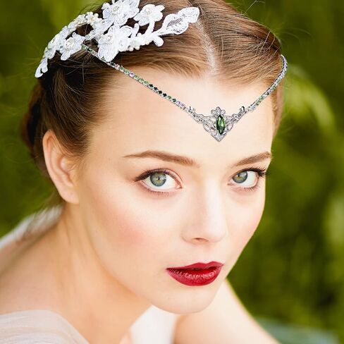 MOSTORY Handmade Black Rhinestone Tiara Elf Headpiece Fairy Crystal Crown Quartz Elven Circlet for Women Girls Princess Renaissance Halloween Wedding Prom Carnival Party Black in Kuwait