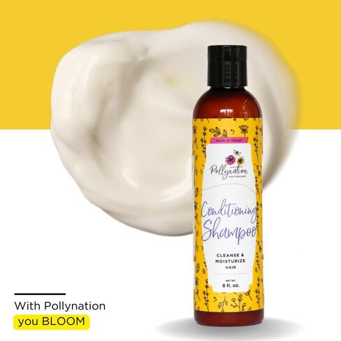 Pollynation Conditioning Shampoo (8 oz) | Multibenefit Hair Shampoo for All Hair Types | Cleanse & Moisturizes Hair for Smoother, Longer, Healthier Hair & Scalp in Kuwait