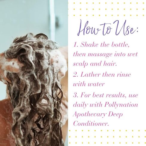 Pollynation Conditioning Shampoo (8 oz) | Multibenefit Hair Shampoo for All Hair Types | Cleanse & Moisturizes Hair for Smoother, Longer, Healthier Hair & Scalp in Kuwait