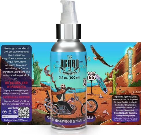زيت اللحية الفاخر 3.5 أونصة (100 مل)، أفضل زيت لشعر الوجه للحصول على لحية ناعمة وصحية، منعم اللحية للرجال، زيت نمو اللحية، تحسين نمو الشعر، الأرغان، الجوجوبا، زيوت الرمان in Kuwait