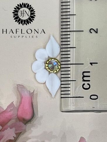 Set 10Pcs 3D Sweet Season Poinettia (5 Petals) Flower Nail Art Charms Handmade by Acrylic Powder Design Acrylic Nail Art for Women Girls (White-10Pcs) in Kuwait
