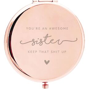 Sister Gifts, Sister Mirror, Funny Sister Gift, Sister Birthday Gift, Compact Mirror Gift, Wedding College Graduation Christmas Gifts, Pockets Mirror, Travel Mirror, Makeup Mirror
