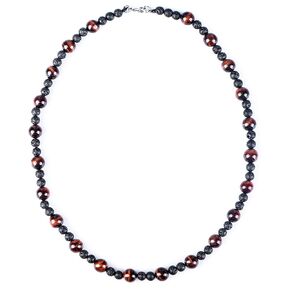 Healing Crystal Black Obsidian Tiger Eye and Hematite Beads Necklace Triple Protection Necklace Unique Ideas Men Necklace Christmas Gifts for Men for Stress Relief and Balance