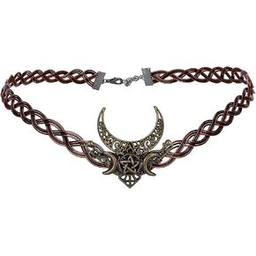 Handmade Fairy Circlet Moon Crown - Medieval Fairy Costumes Circlet Viking Headband Elf Headpiece for Men Women Cosplay Halloween Renaissance Retro Festival Artificial Weave Brown Crown